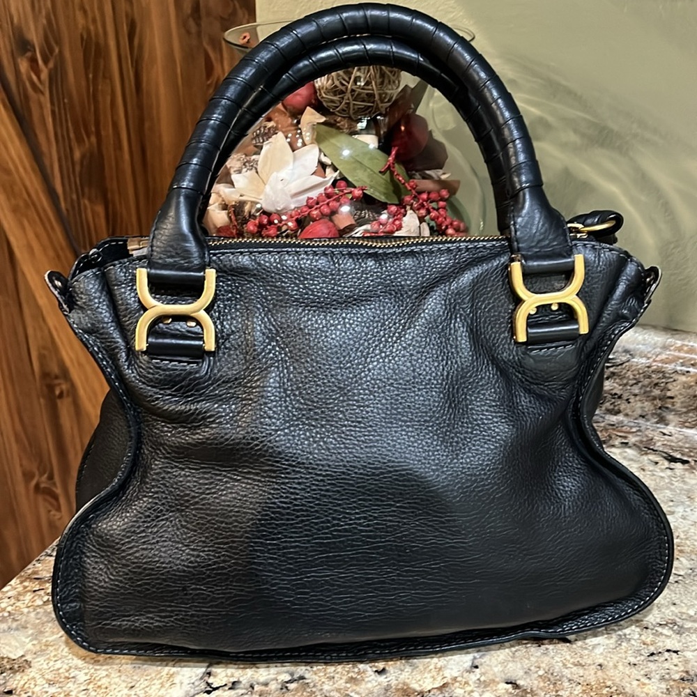 Chloe EUC Marcie Medium Double Carry Satchel Bag in Grained Leather with COA - Picture 8 of 16